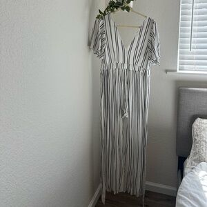 beautiful white jumpsuit/romper combo